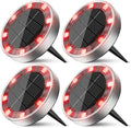 Peasur Mini Solar Ground Lights Outdoor, 4 Pack Flat Solar Powered Disc Lights by Peasur