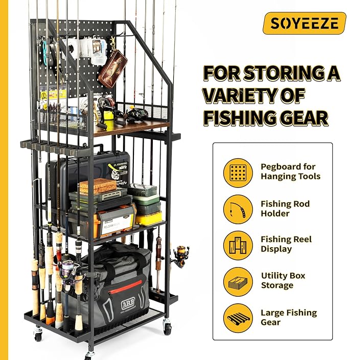 SOYEEZE Fishing Rod Holders for Garage - Image 5