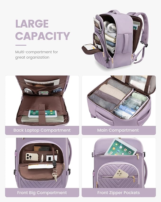 LOVEVOOK Large Travel Backpack for Women, TSA Carry on Backpack for Airplanes - Image 3