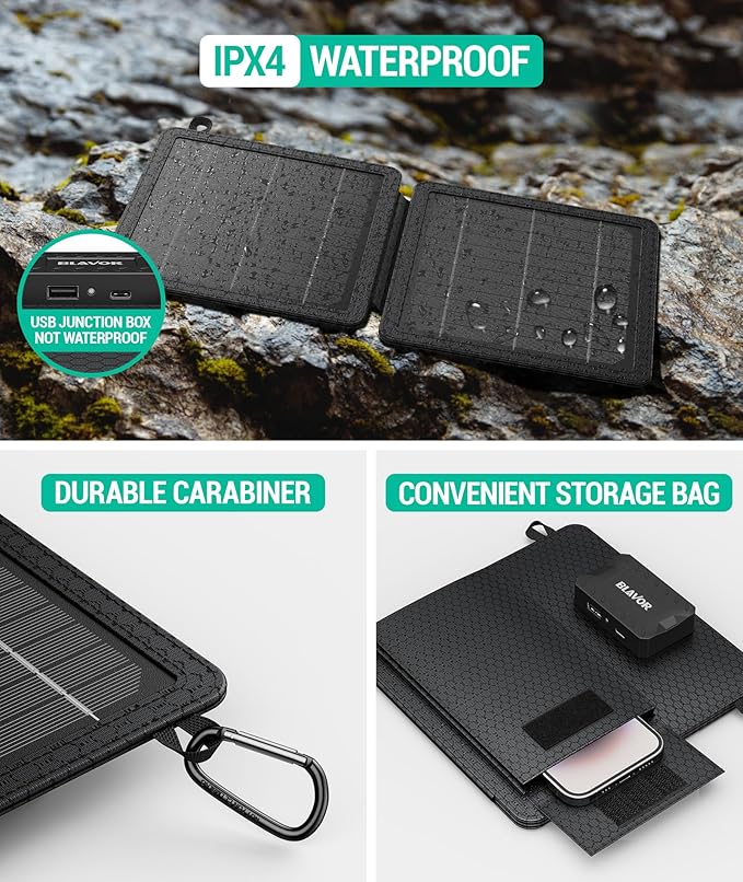 BLAVOR 10W Portable Solar Charger, Small Foldable Solar Panel - Image 5