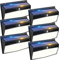 6 Pack 368 LED Solar Motion Sensor Lights Outdoor, Solar Fence Lights by Peasur