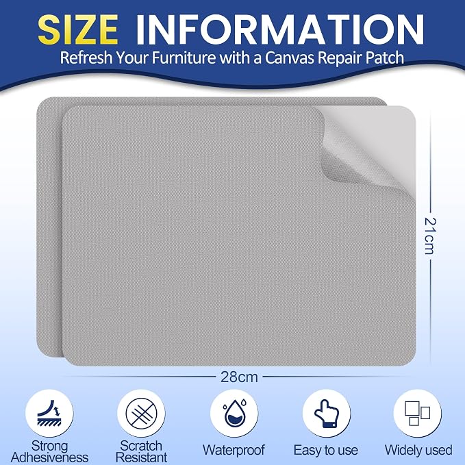 Self-Adhesive Canvas Repair Tape, 8.3" x 11" Waterproof Canvas Repair Patch - Image 2