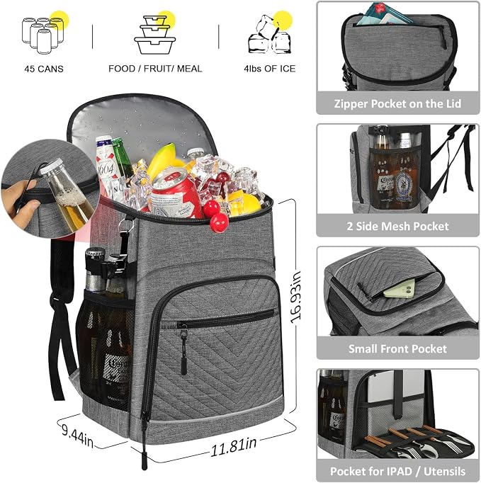 Cooler Backpack Insulated Leakproof Waterproof Backpack Cooler Bag 30/45 Cans - Image 2