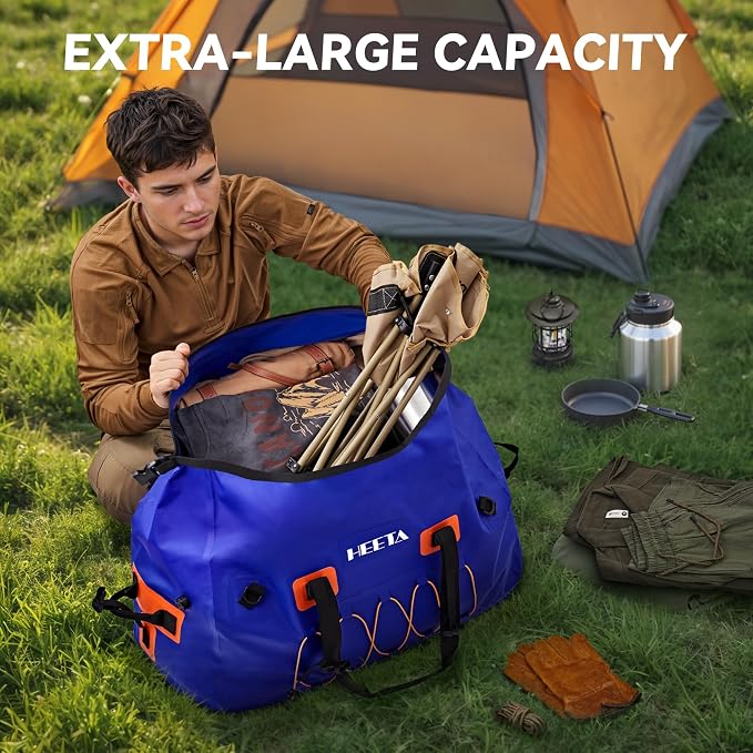 HEETA Waterproof Duffel Bag Motorcycle Dry Bag Backpack, 60L/80L Extra Large - Image 2