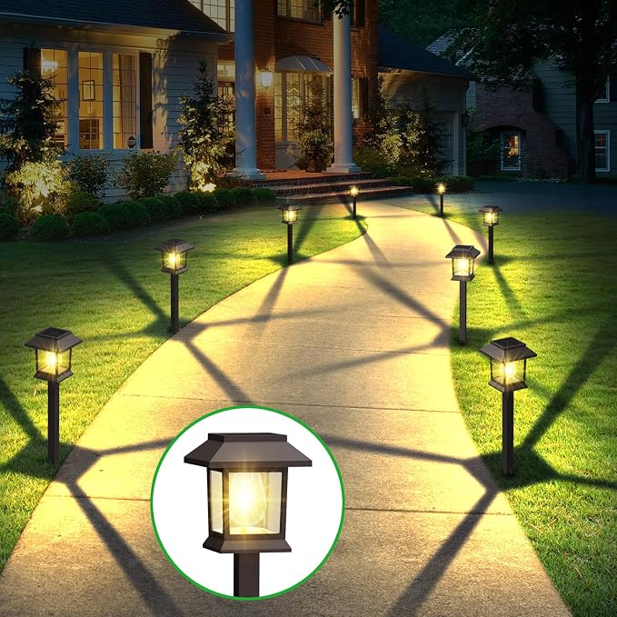 Benany Solar Outdoor Lights, 12 Pack Solar Pathway Lights Waterproof, Landscape - Image 5