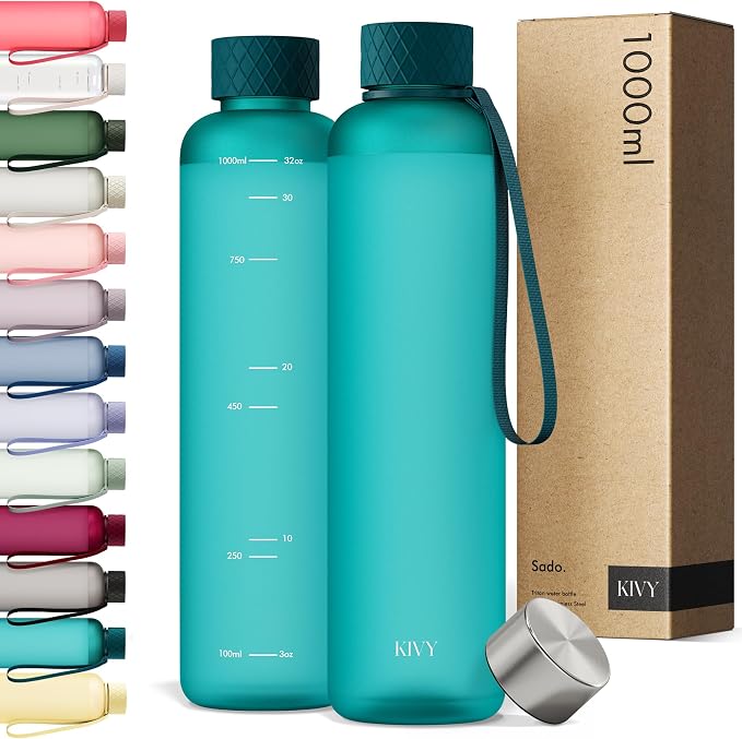KIVY Slim Water Bottle 32oz Fits Backpack & Cupholder by KIVY