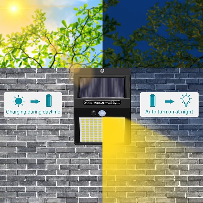 kolpop 6 Pack Solar Motion Lights Outdoor, 3 Modes/100LED Security Wireless - Image 5