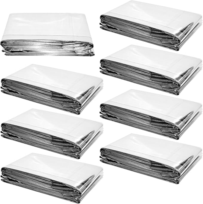 8 Pcs Emergency Mylar Thermal Blanket, High Reflectivity Survival Blanket by Unknown