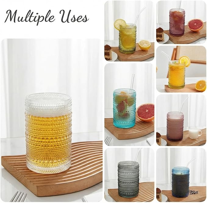 HomeVogue 15oz Colored Hobnail Drinking Glasses - Image 5