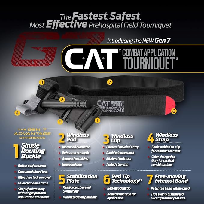 EVERLIT Emergency Trauma Kit, CAT GEN-7 Tourniquet 36" Splint, Military Combat - Image 2