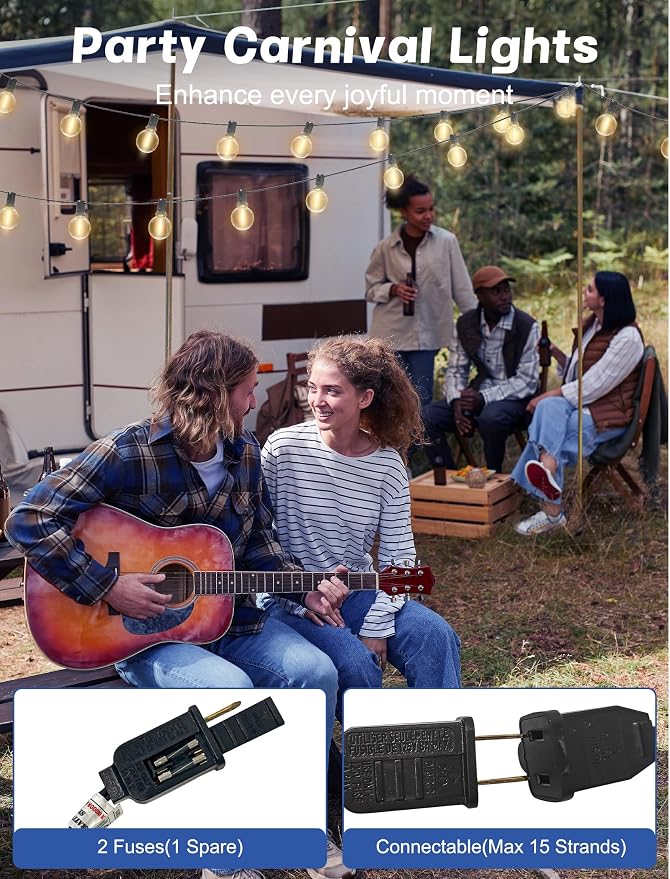 SUNSGNE 100Ft LED Outdoor String Lights - Image 5