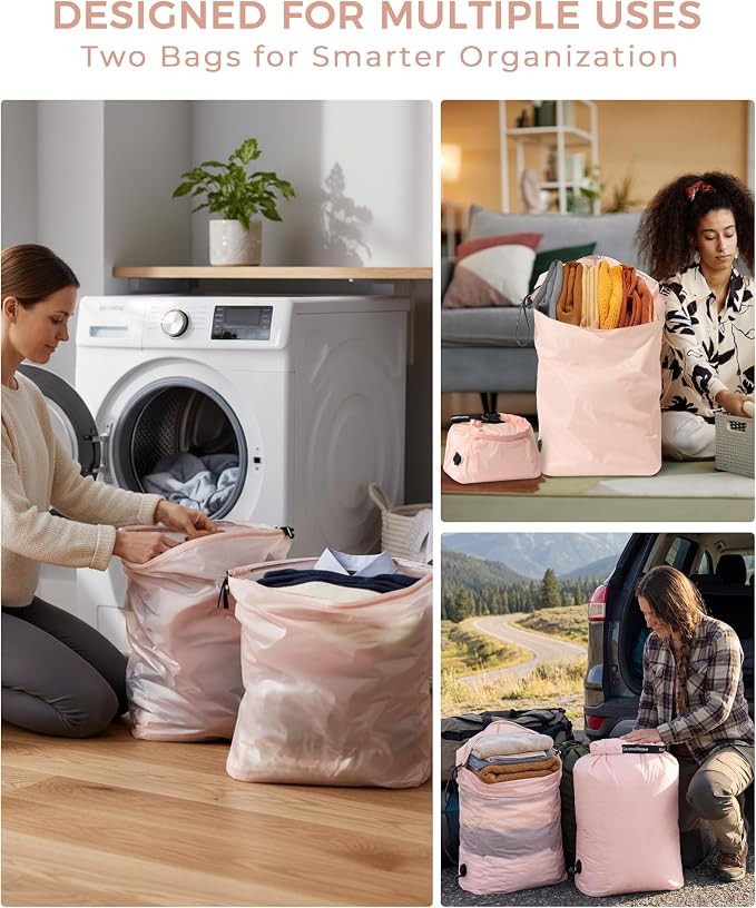 Travel Laundry Bag, Pump-Free Vacuum Compression Dirty Clothes Bag, Reusable - Image 6