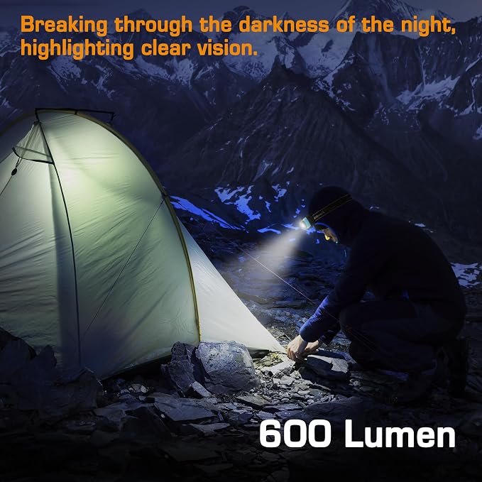 EverBrite 600 Lumen Headlamp, Rechargeable Headlight - Image 8