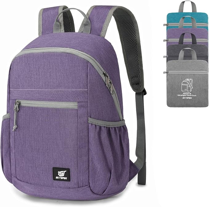 SKYSPER Anti Theft Hiking Backpack, 18L RFID Packable Travel Daypack, by SKYSPER