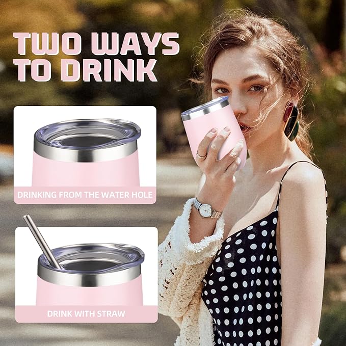 12oz/4 Pack Wine Tumbler Glasses - Image 5