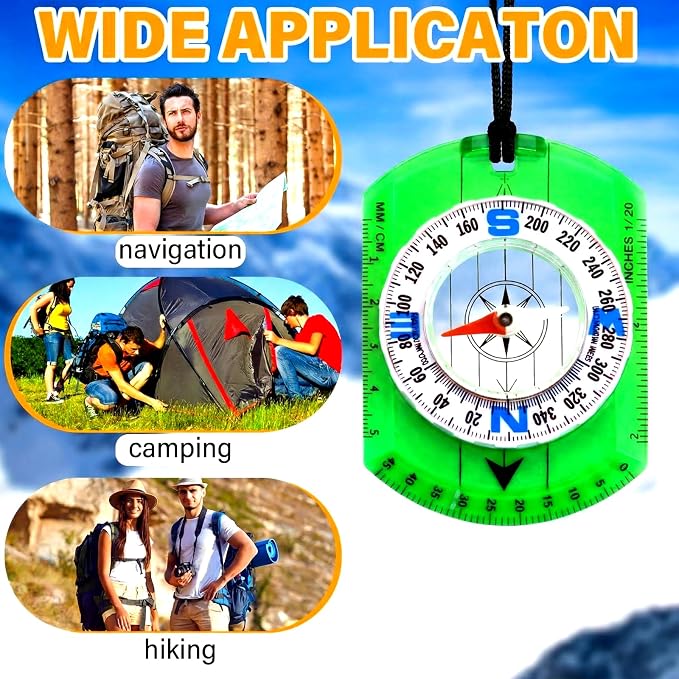 50 Pack Orienteering Compass Bulk Advanced Baseplate Compass Hiking Survival - Image 6