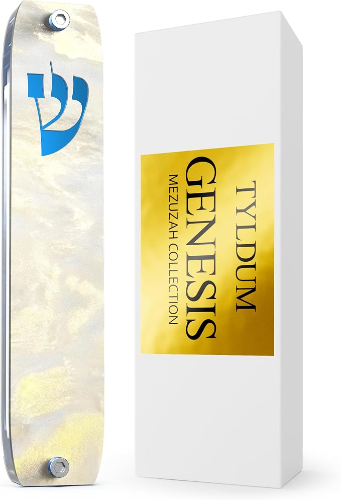 Genesis Mezuzah for Door – Modern Acrylic Mezuzah Case Without Kosher Scroll – by TYLDUM