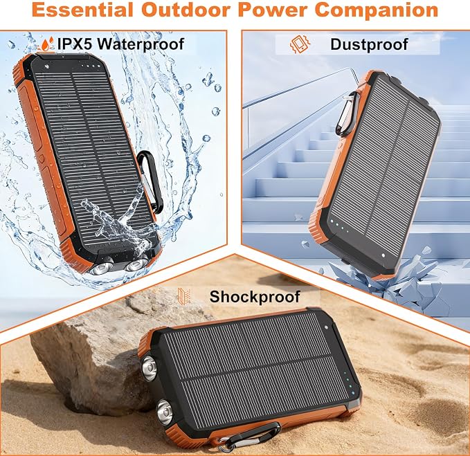 Power Bank Portable Solar Charger, Wireless Fast Charging Battery Pack - Image 8