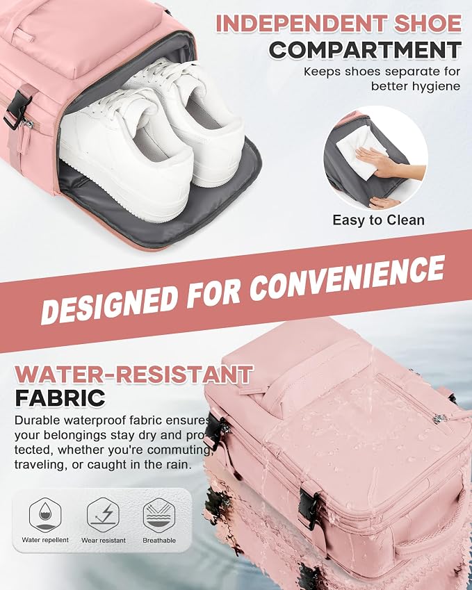 WONHOX Large Travel Backpack Carry on Flight Approved Laptop Work Business - Image 4