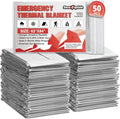 SecuCaptain Survival Emergency Thermal Blankets: 50 Pack Extra Large 84” x63” by SecuCaptain
