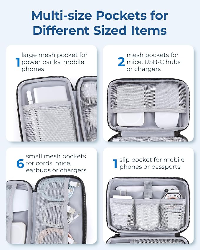 BAGSMART Electronics Organizer Travel Case, Cable Charger Cord Tech Organizer - Image 4