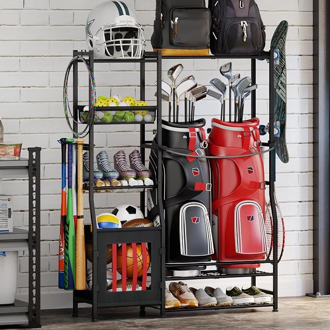 Sports Equipment Organizer Garage Organization, Golf Bag Storage Rack, Organizer by Sonyabecca