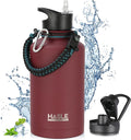 HASLE OUTFITTERS Half Gallon Insulated Water Bottles 64 oz, Stainless Steel by HASLEOUTFITTERS