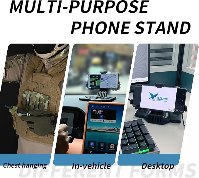 Tactical Gear Plate Carrier Vest Accessories, MOLLE Phone Chest Mount Holder - Image 8