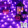 JMEXSUSS 100 LED Purple Globe String Lights Battery Operated, 33ft 8 Modes by JMEXSUSS