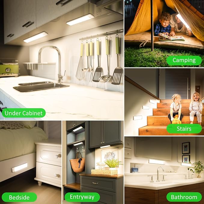 Motion Sensor Under Cabinet Lights, Magnetic Rechargeable Under Counter Closet - Image 5