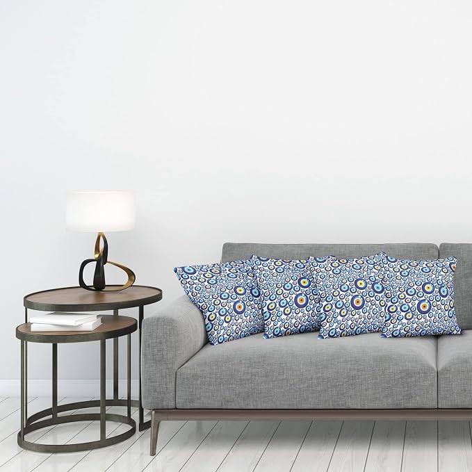 Ambesonne Evil Eye Throw Pillow Cushion Case Pack of 4, Traditional Turkish - Image 3