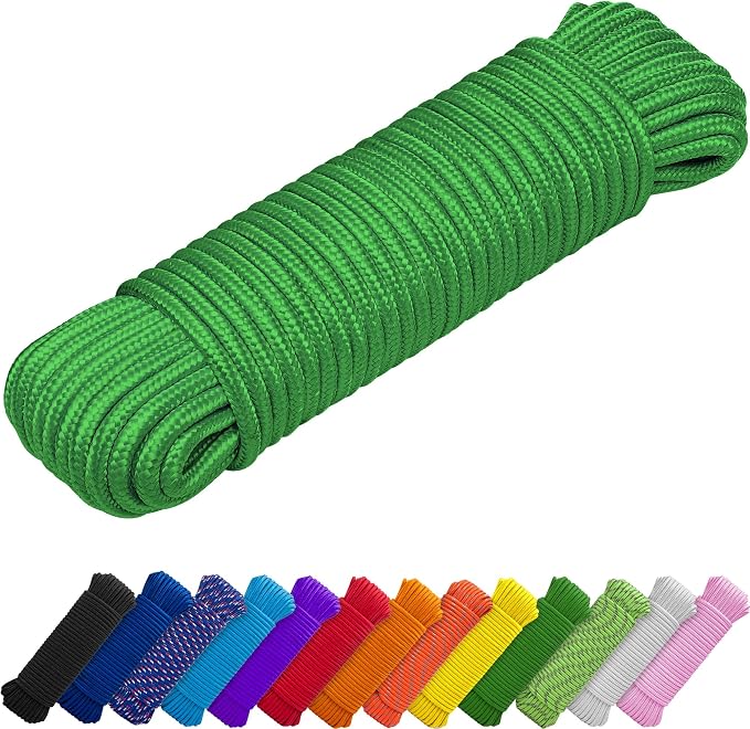 TECEUM Rope – 90 Feet x 3/8 Inch – Green – Strong All-Purpose Utility Rope – by TECEUM