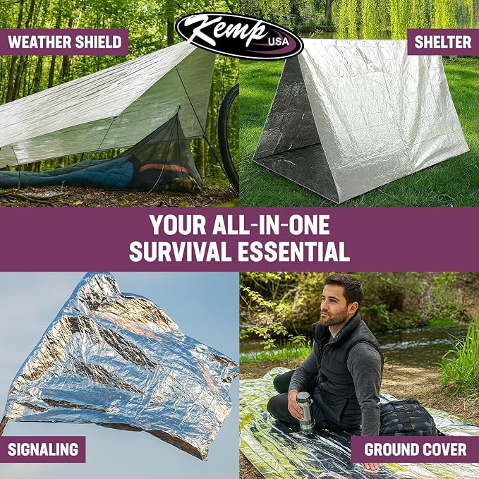 Kemp USA Emergency Mylar Blanket Lightweight Thermal Reflective Survival - Image 6