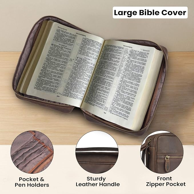 LEATHER VILLAGE Genuine Leather Bible Cover - Image 6
