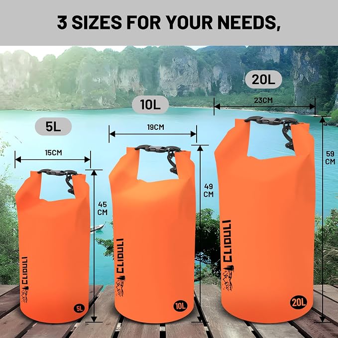 Waterproof Dry Bag, Roll Top Orange Small Waterproof Backpack - Image 6