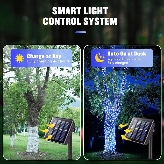 JMEXSUSS 2 Pack Solar String Lights Outdoor Waterproof, Total 400 LED 151FT - Image 3
