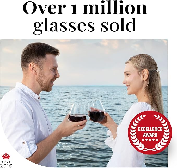 Vivocci Unbreakable Plastic Stemless Wine Glasses 20 oz | 100% Tritan Heavy - Image 7