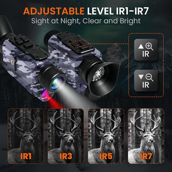 BIBIRE Night Vision Goggles, Head Mounted Night Vision Monocular 8X Digital - Image 4