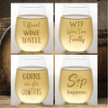 Set of 4 Shatterproof Designer 16 oz Plastic Wine Glasses MADE in the USA by Unknown