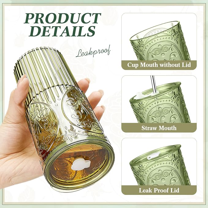 8 Set 20oz Vintage Plastic Tumbler - Image 3
