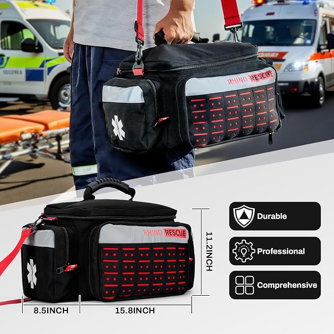 RHINO RESCUE First Responder First Aid Kit Fully-Stocked EMT Bag, Professional - Image 5