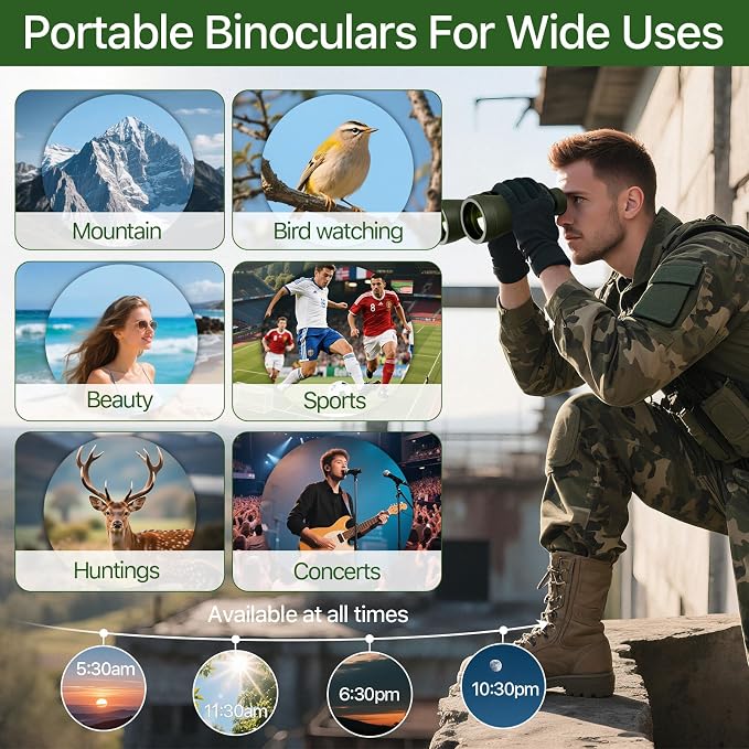 20x50 Hunting Binoculars for Adults High Powered - 28mm Large Eyepiece - Image 5