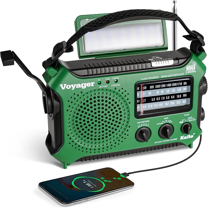 Kaito KA500GRN 5-Way Powered Emergency AM/FM/SW Weather Alert Radio by Kaito