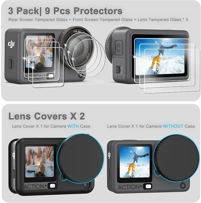 FiTSTILL Silicone Rubber Case+3Pack Tempered Glass Protector Compatible - Image 5