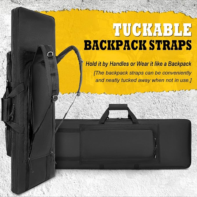 DULCE DOM 36 42 48 Inch Double Rifle Case, Tactical Soft Padded Backpack - Image 7