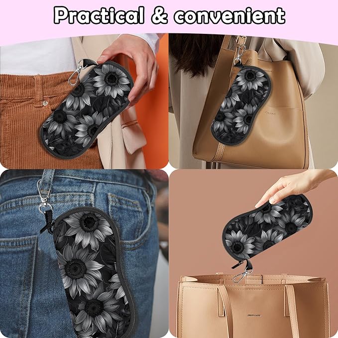 Glasses Case Sunglasses Eyeglass Soft Case Zipper Light Neoprene Pouch - Image 7