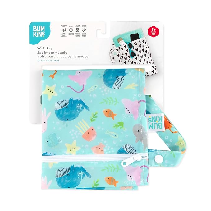 Bumkins Waterproof Wet Bag for Baby, Swim Suit, Cloth Diapers, Pump Parts - Image 6