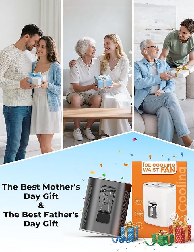 Portable Waist Fan with Ice Cooling, Instant Chill to 50℉, Mother Father Day - Image 7