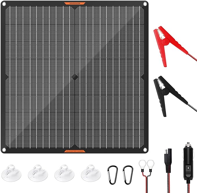 Solar Panel 30W 12V Solar Car Battery Charger Portable Waterproof Solar Power by MHPOWOS