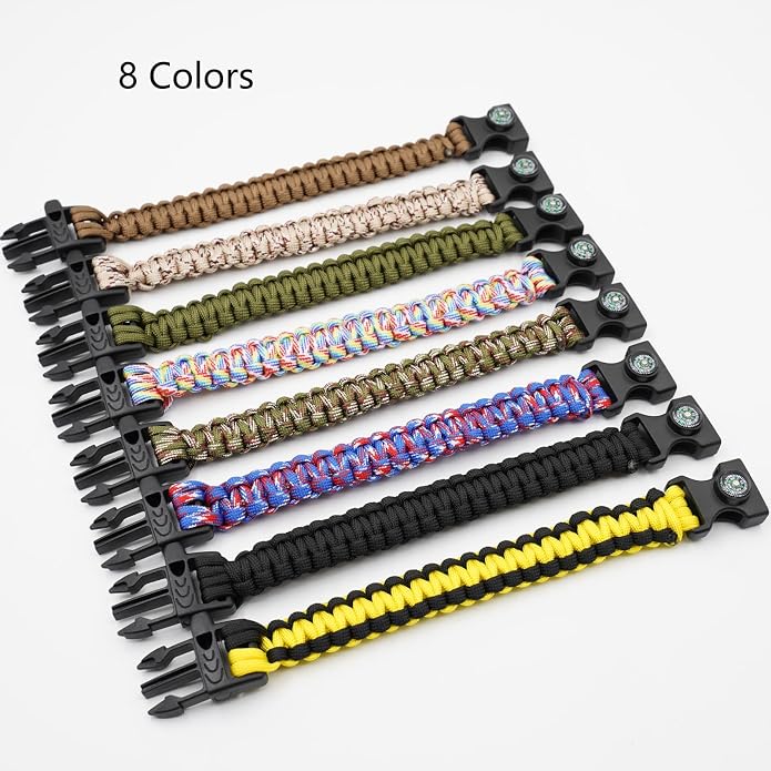 8 Pack Emergency Survival Bracelet - Image 2